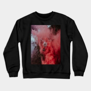 White Rose and Pink Smoke Crewneck Sweatshirt